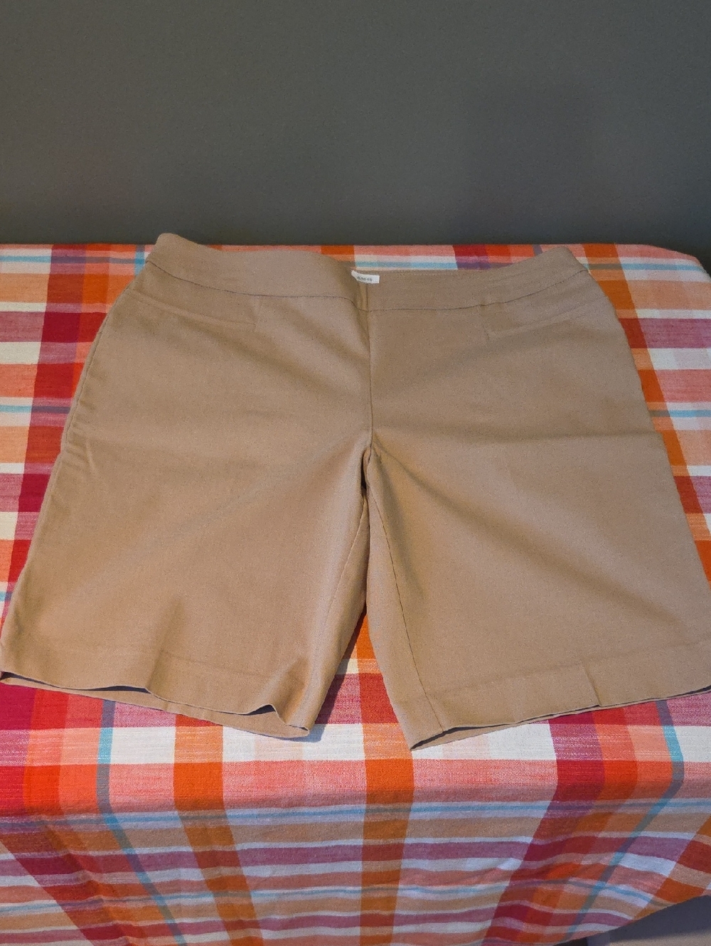 Time and True Khaki Pull-On Bermuda Shorts